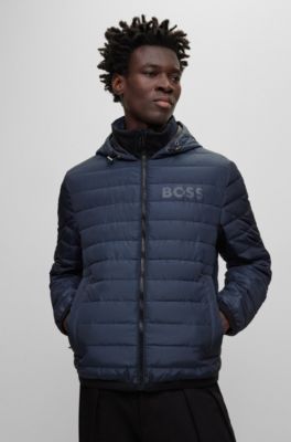 BOSS hooded padded jacket - Blue