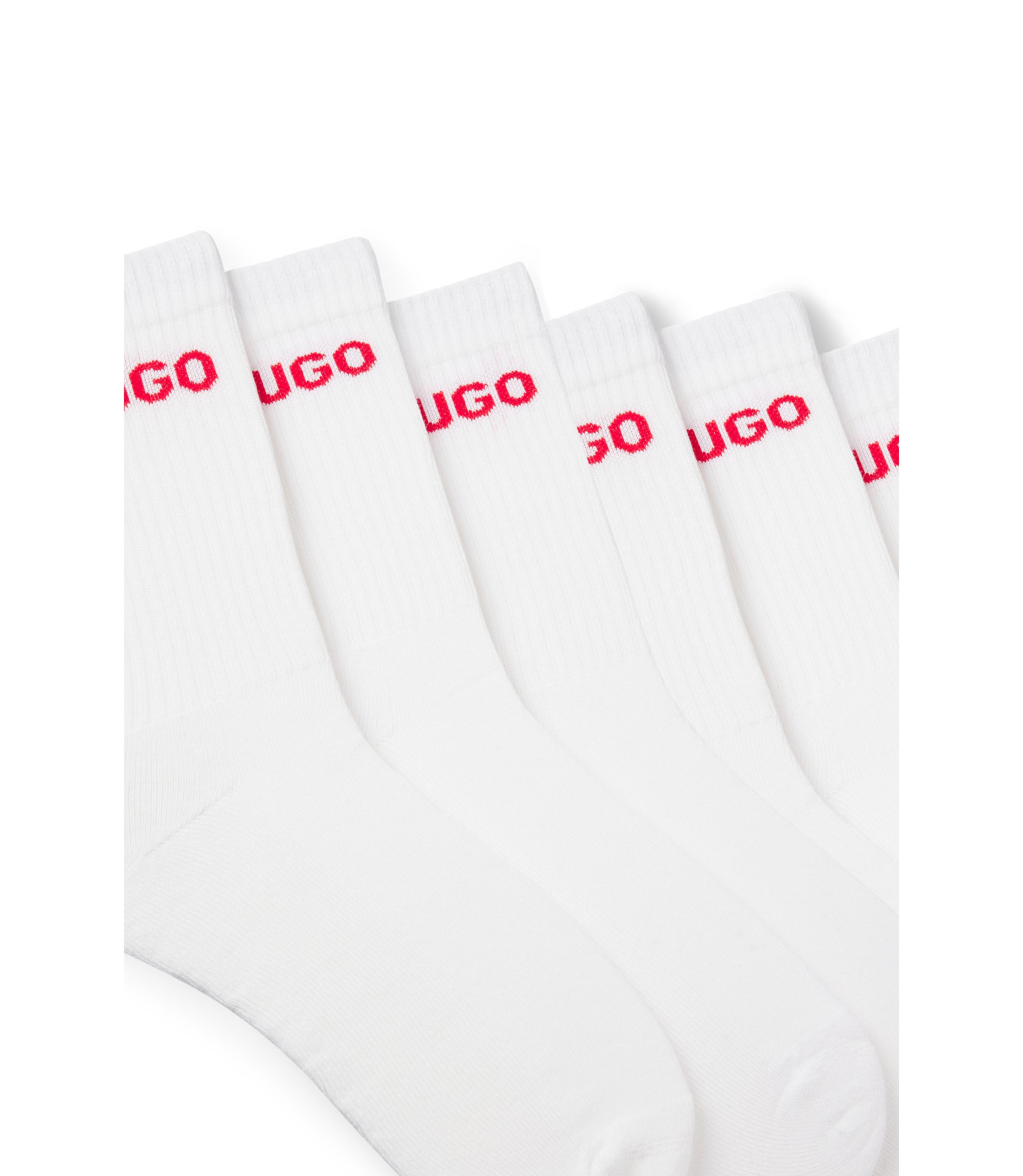 Hugo Red Rib Label Socks 3 Pack In Blue