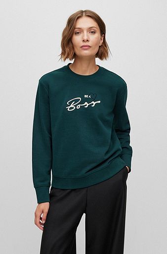 Hand Embroidered Sweatshirts for Women Faded Green -  UK in