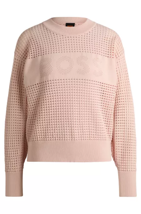 Open-knit sweater with logo detail