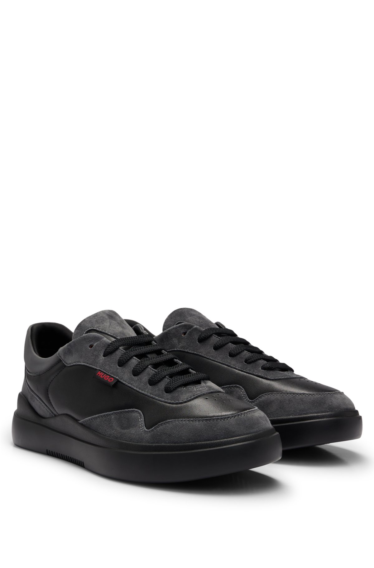 HUGO - Cupsole-style trainers in leather and suede