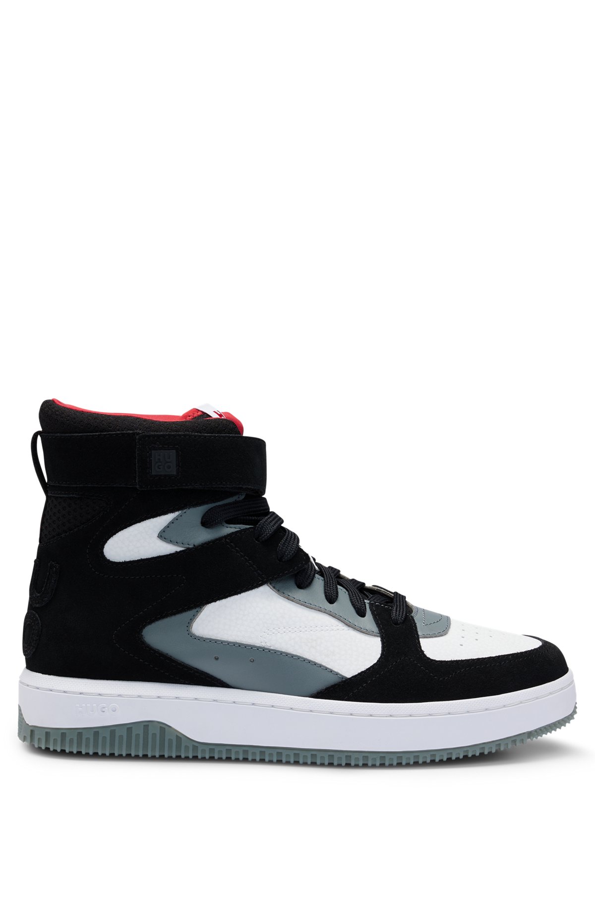High-top trainers in a panelled design, Grey