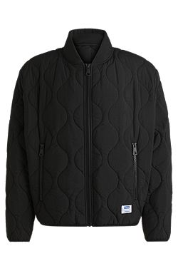 Water-repellent quilted jacket with logo badge