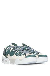 Skate-inspired trainers in mixed materials, Green