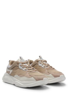 HUGO - Mixed-material trainers with chunky outsole