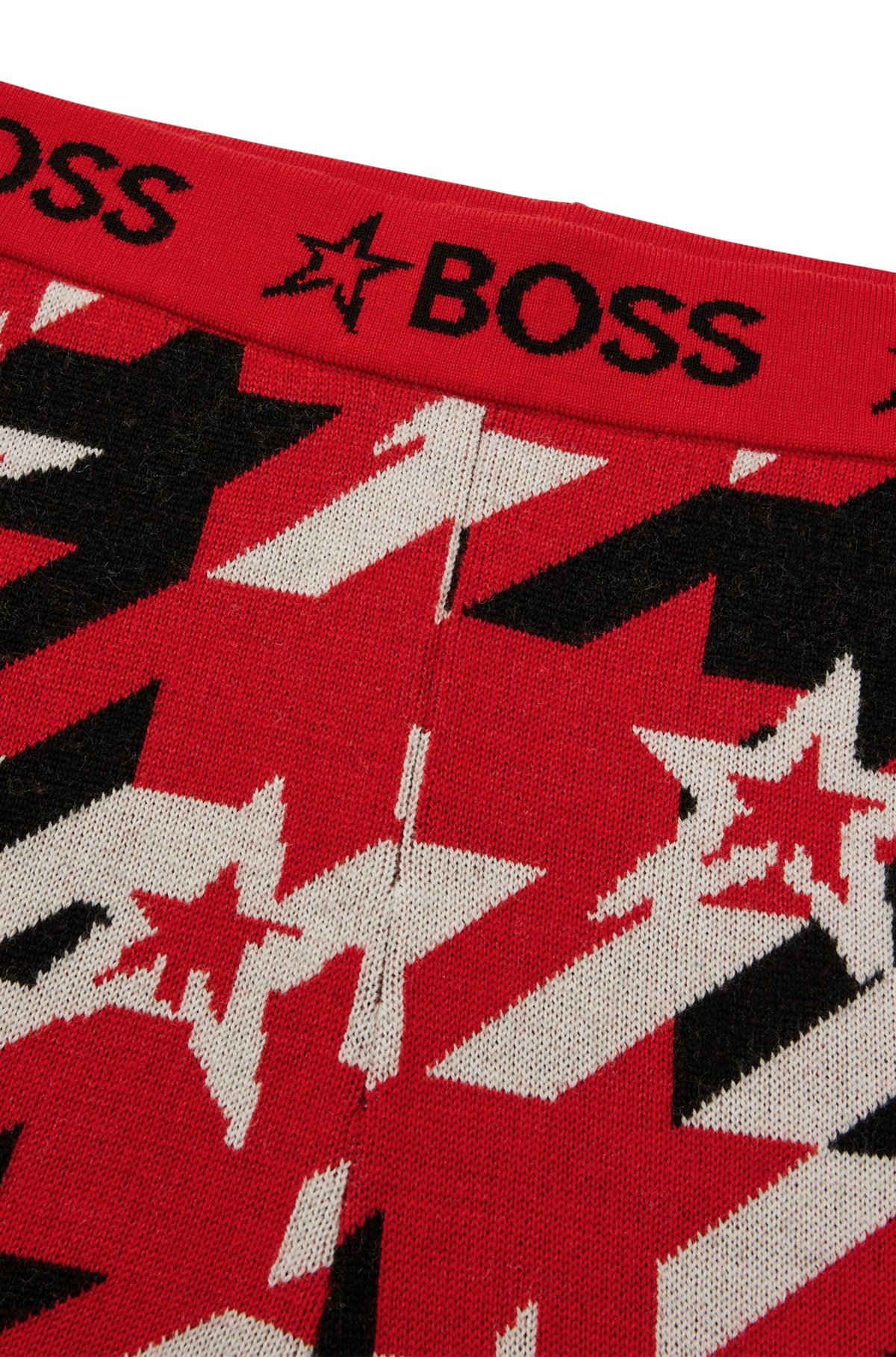 BOSS x Perfect Moment virgin-wool leggings with branding, Red Patterned