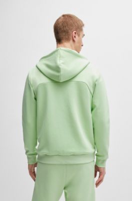 BOSS - Cotton-blend zip-up hoodie with 3D-moulded logo 