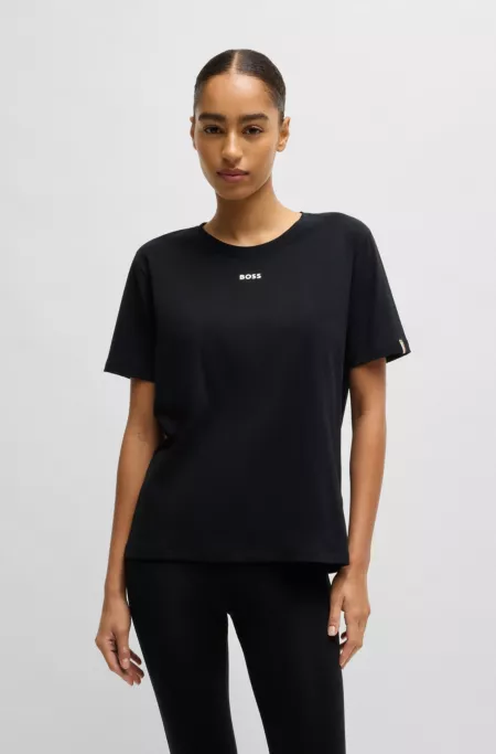 Logo-print pyjama T-shirt in stretch-cotton jersey