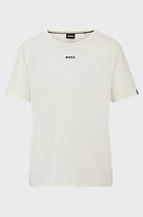 Logo-print pyjama T-shirt in stretch-cotton jersey, White