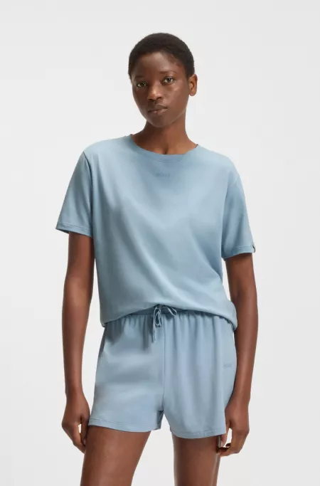 Logo-print pyjama T-shirt in stretch-cotton jersey