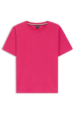 Stretch-cotton pyjama T-shirt with logo print 1