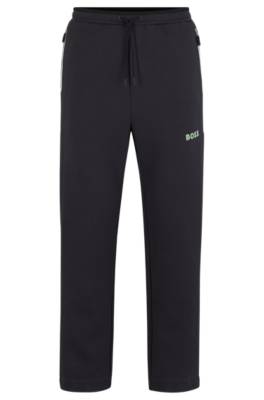 Hugo Boss Open-hem Tracksuit Bottoms With 3d-moulded Logo In Black