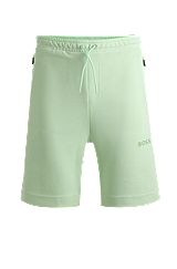 Cotton-blend shorts with 3D-moulded logo, Light Green