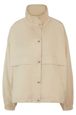 HUGO - Relaxed-fit windbreaker jacket in water-repellent satin