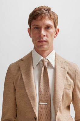 BOSS Tie clip with signature stripe and logo