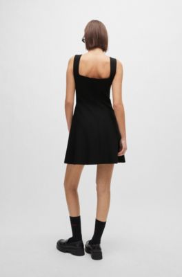 HUGO - Minikleid mit metallenem Logo-Detail