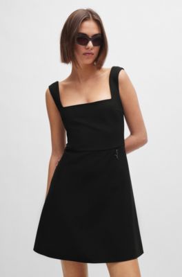 HUGO - Minikleid mit metallenem Logo-Detail