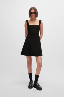 HUGO - Minikleid mit metallenem Logo-Detail