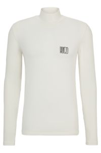 HUGO - モックネック スリムフィットTシャツ ニューシーズンロゴ