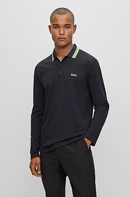 Hugo boss long sleeve polo clearance white