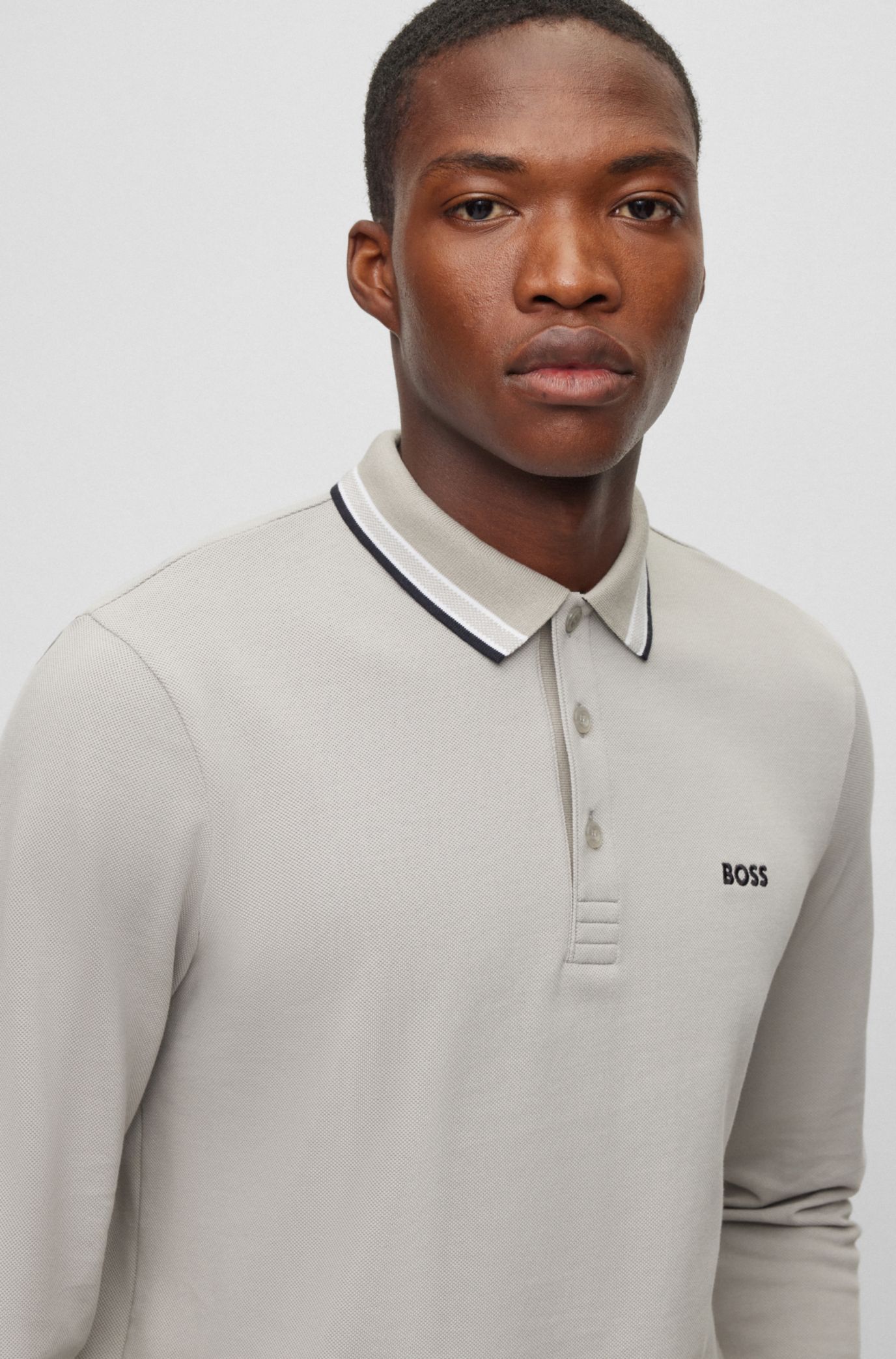 Hugo boss men's shop long sleeve polo shirt