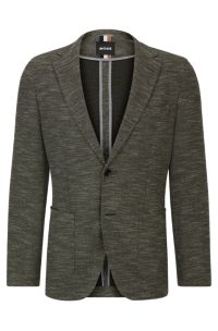 BOSS - Fein gemustertes Regular-Fit Sakko aus Stretch-Jersey