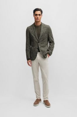 BOSS - Fein gemustertes Regular-Fit Sakko aus Stretch-Jersey 