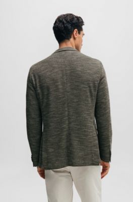 BOSS - Fein gemustertes Regular-Fit Sakko aus Stretch-Jersey 
