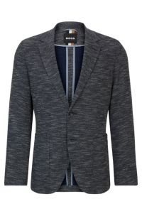 BOSS - Fein gemustertes Regular-Fit Sakko aus Stretch-Jersey