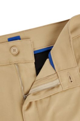 HUGO - Regular-Fit Shorts aus Baumwoll-Twill mit mittlerer Bundhöhe