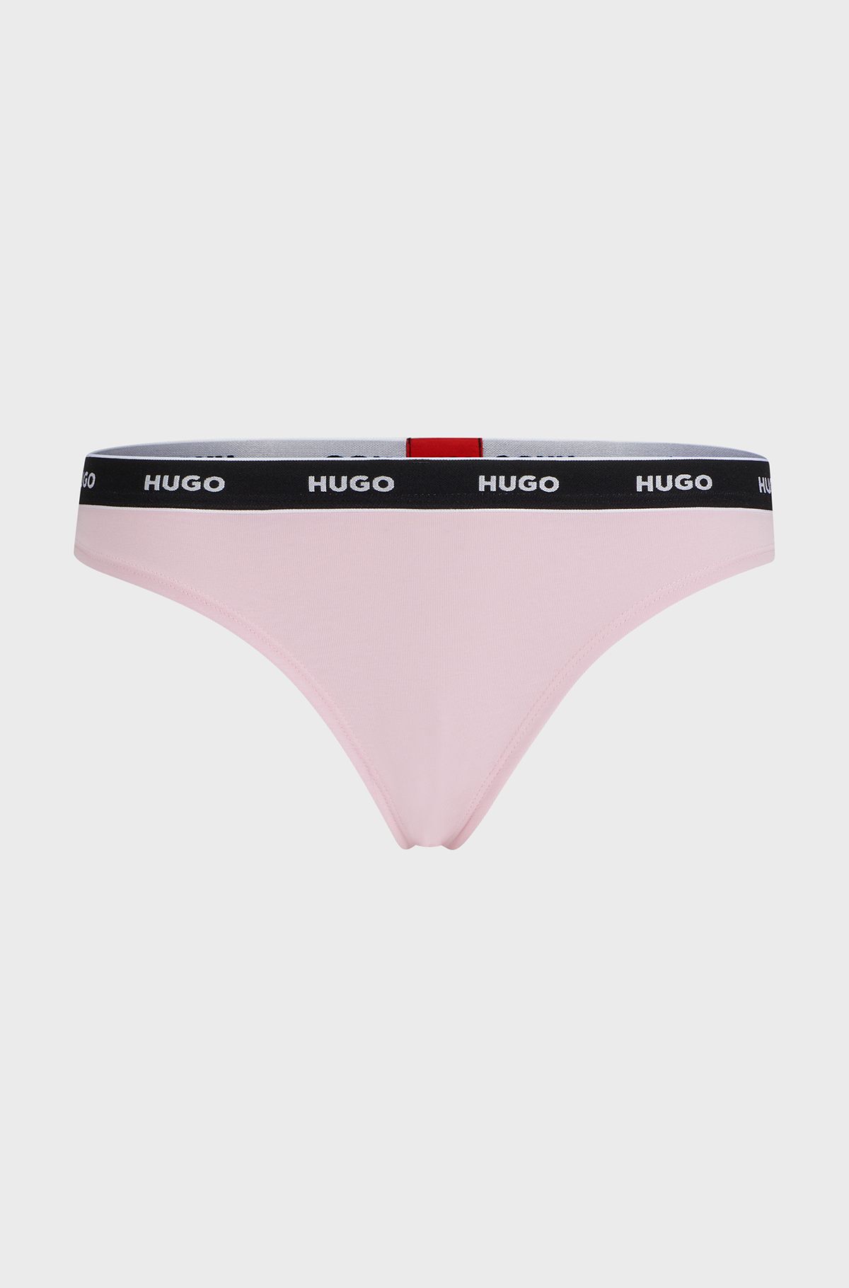 Stretch-cotton string briefs with logo waistband, light pink