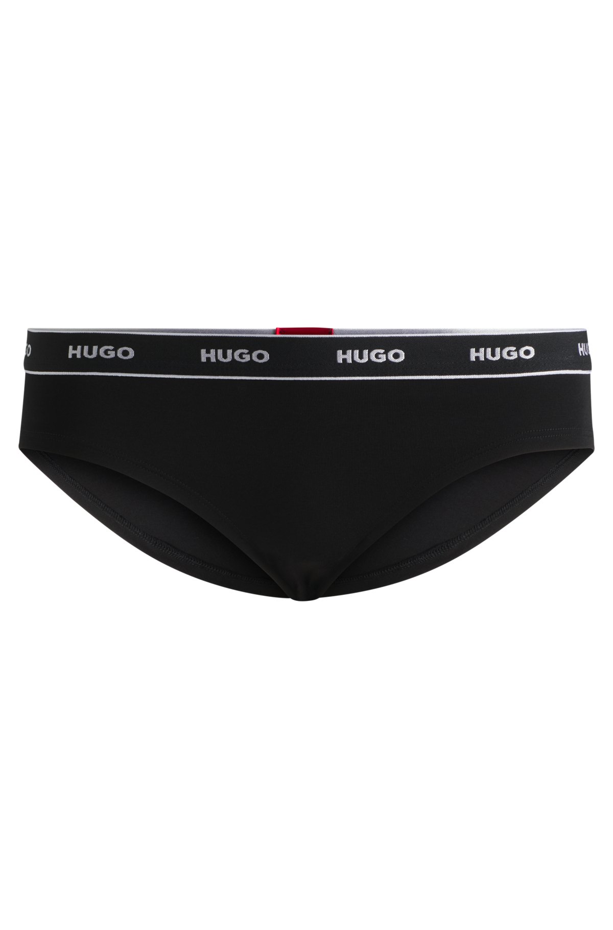 HUGO - Stretch-cotton regular-rise briefs with logo waistband