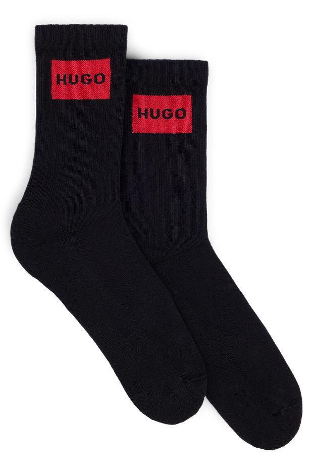 Two-pack of short socks in a cotton blend, Black