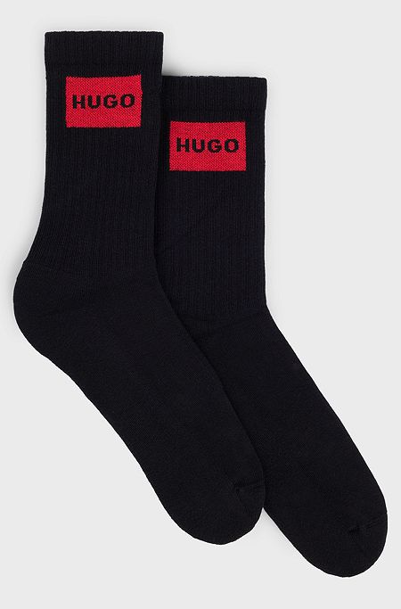 Two-pack of short socks in a cotton blend, Black