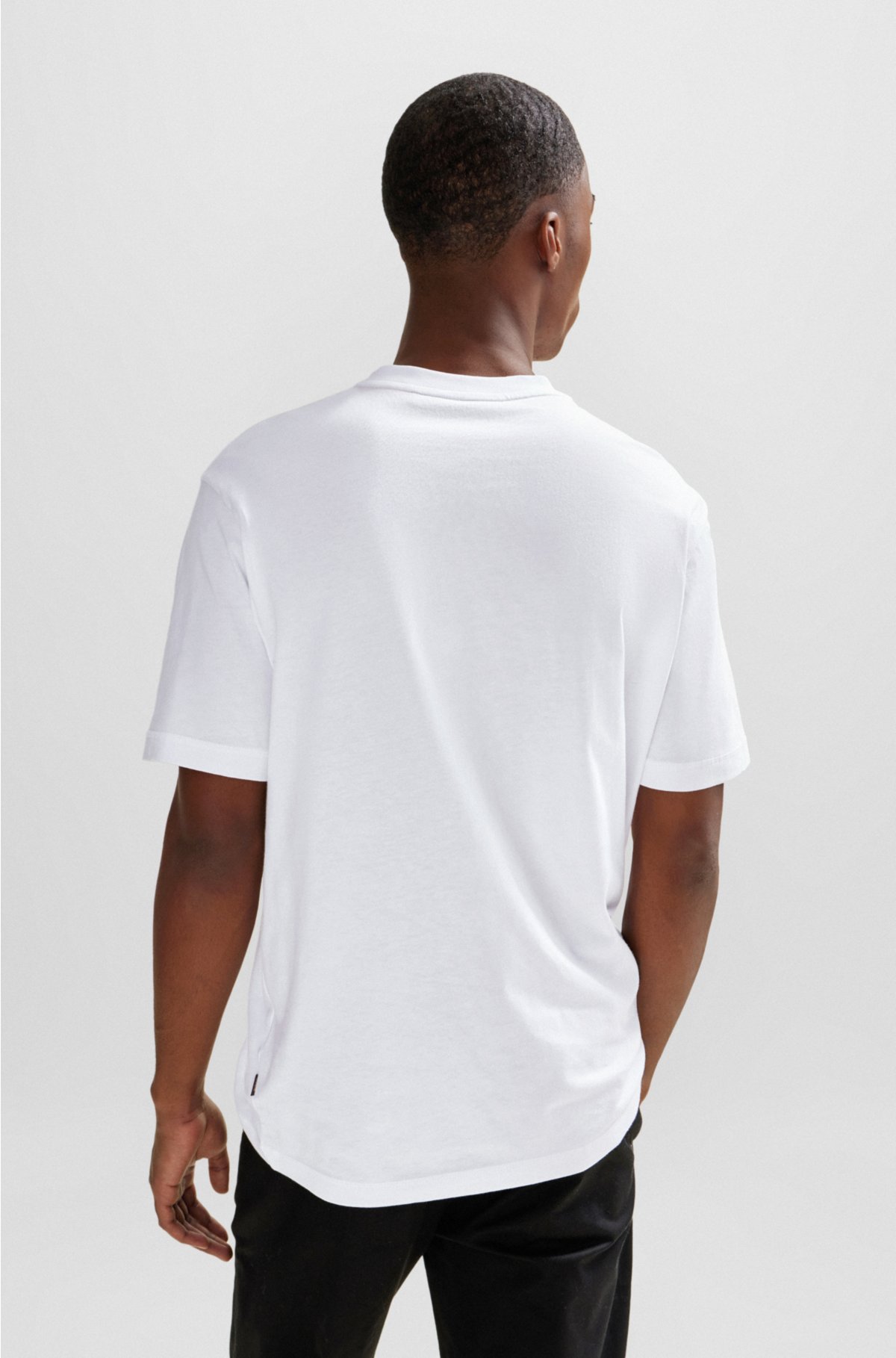 Cotton-jersey T-shirt with seasonal artwork, White