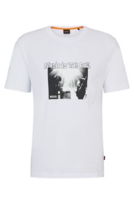 BOSS - Cotton-jersey T-shirt with seasonal artwork