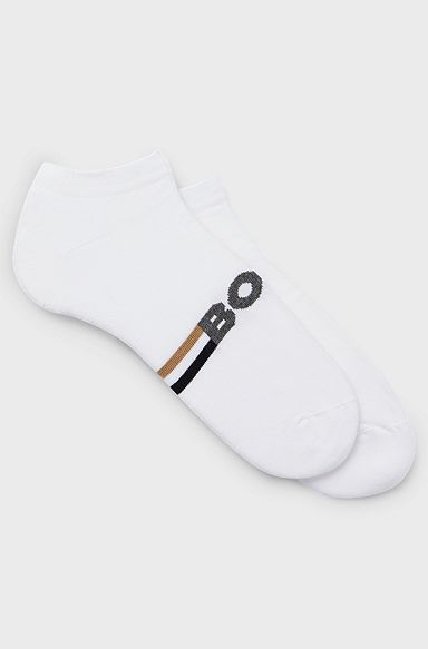 Two-pack of ankle-length socks in a cotton blend, White
