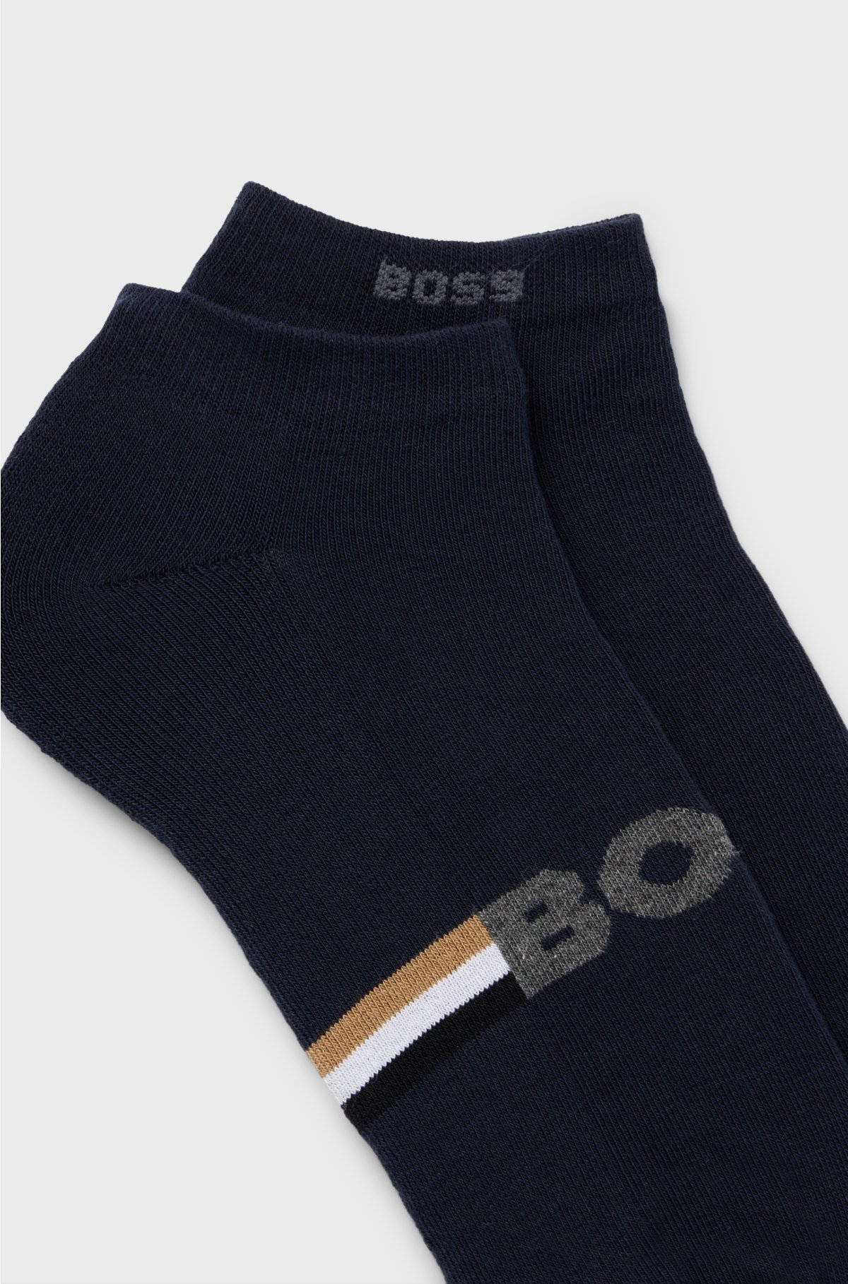 Two-pack of ankle-length socks in a cotton blend, Dark Blue