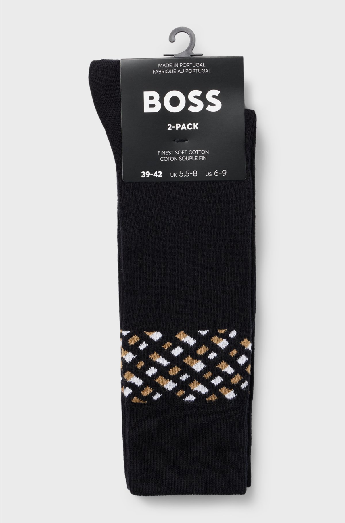 Two-pack of regular-length socks with signature detail, Black