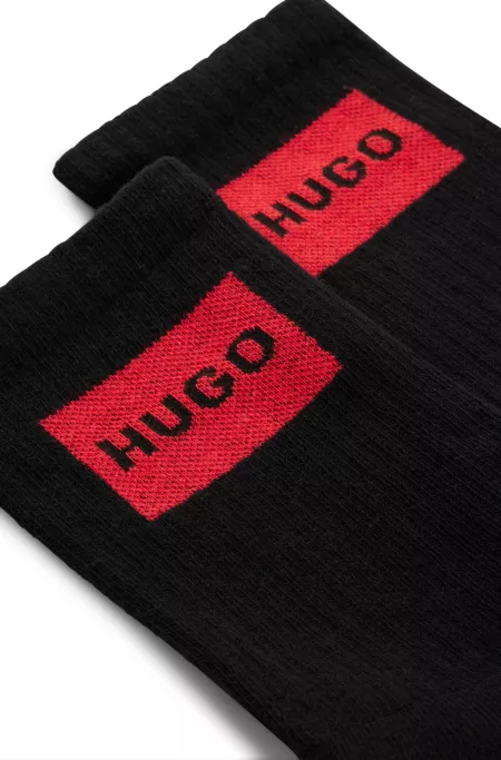 Two-pack of short-length socks with red logos