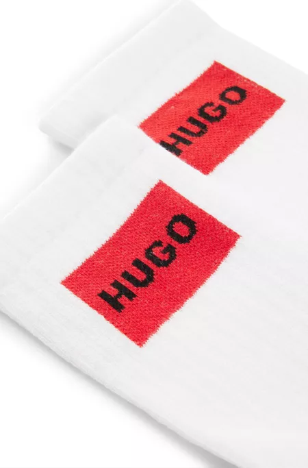 Two-pack of short-length socks with red logos