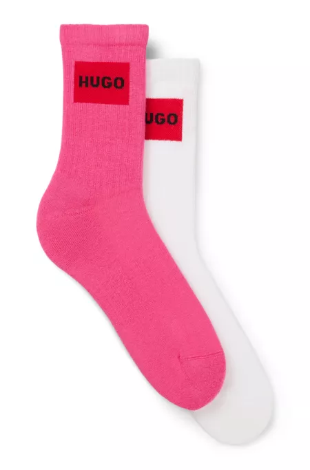 Two-pack of short-length socks with red logos