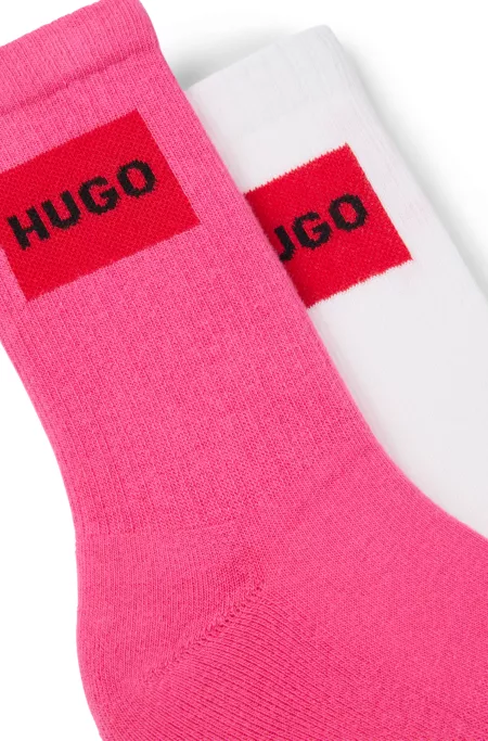 Two-pack of short-length socks with red logos
