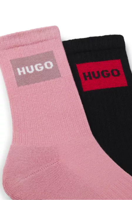 Two-pack of short-length socks with red logos