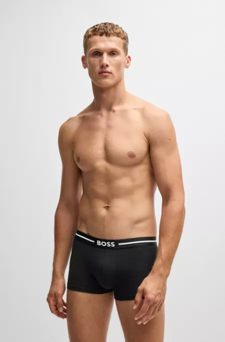 Three-pack of stretch-cotton trunks with logo waistbands