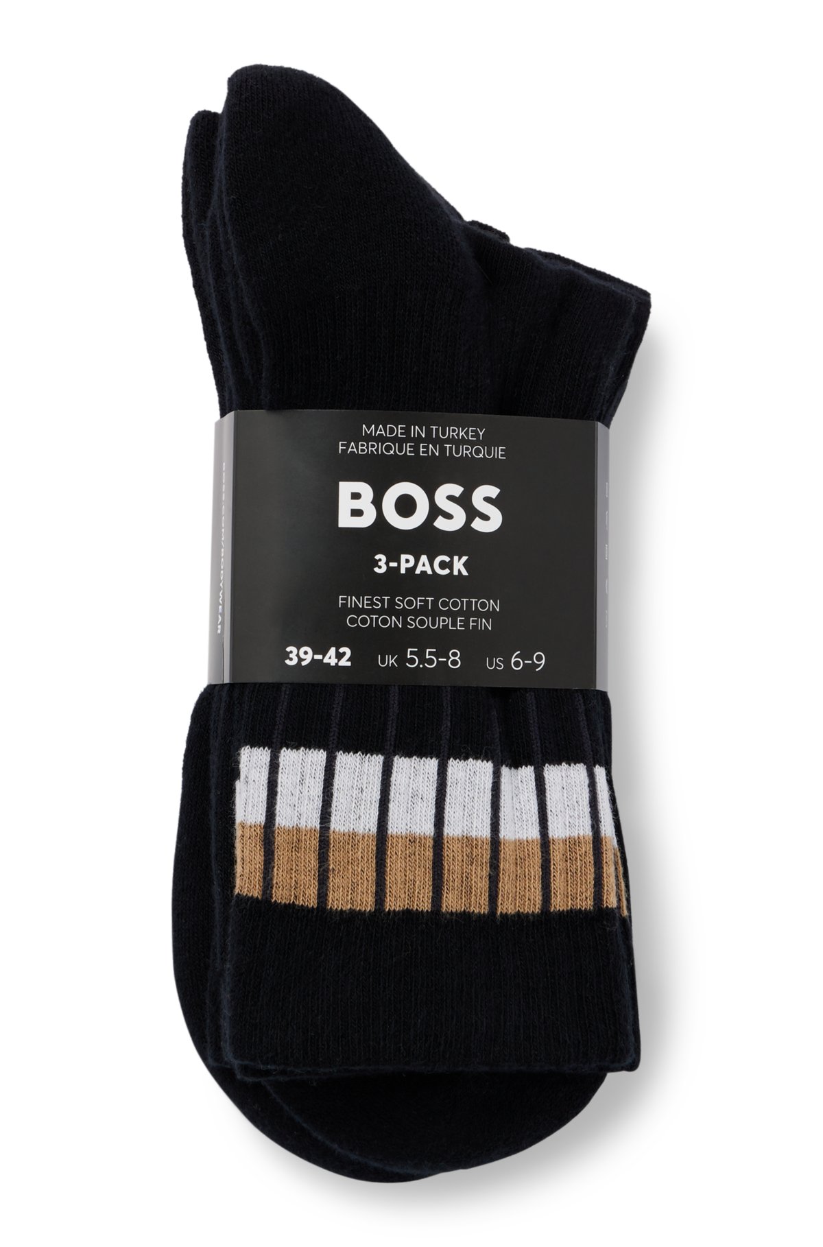 Pack 3 calcetines cortos algodón negro, Complementos y accesorios de mujer