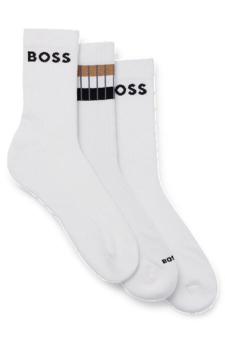 Socken aus Baumwoll-Mix im Dreier-Pack, Weiß