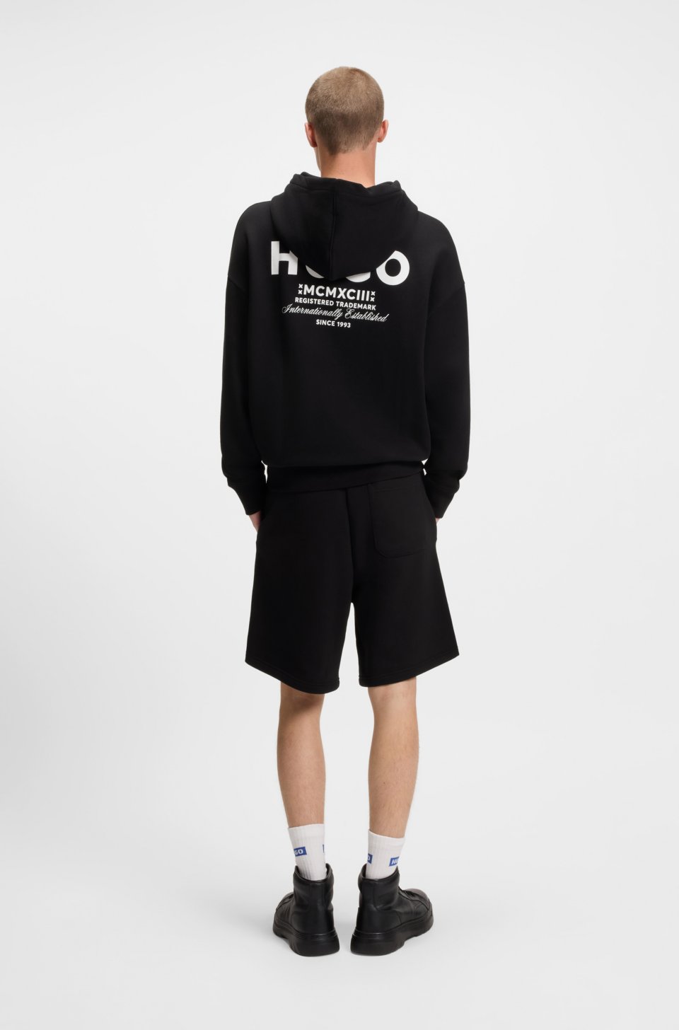 Cotton-terry loose-fit hoodie with logo details