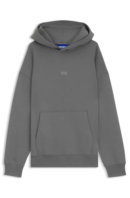 Cotton-terry loose-fit hoodie with logo details