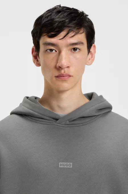 Cotton-terry loose-fit hoodie with logo details